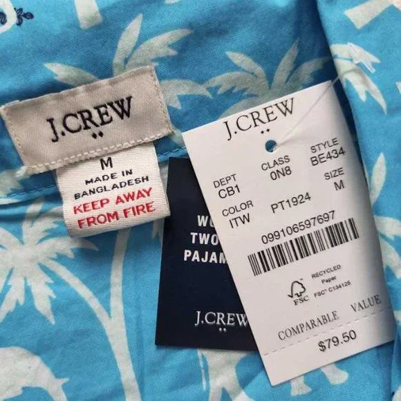 New women'sL 2X J Crew Factory elephants pajama set top & shorts